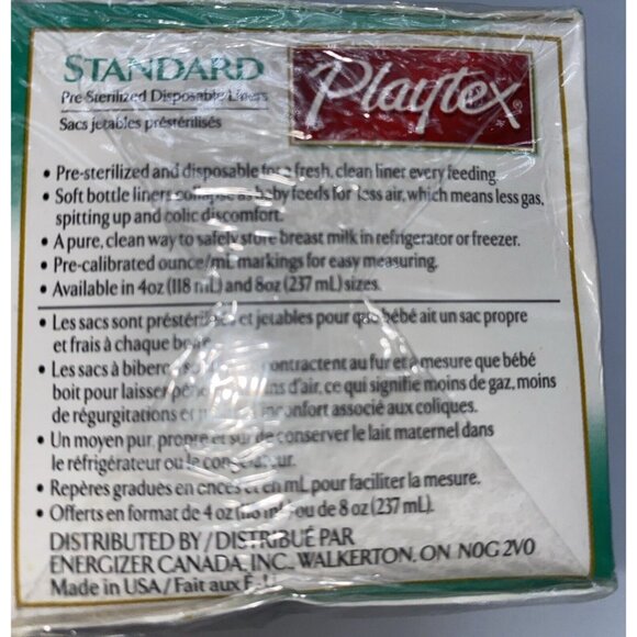 200 Playtex Standard Baby Bottle Pre-Sterilized Disposable Liners 8 oz Sealed - Picture 11 of 11